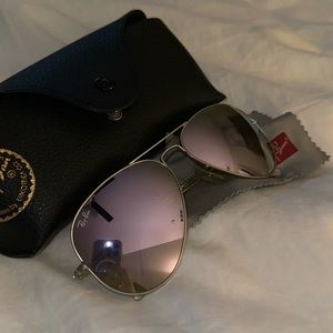 Ray-Ban Aviator Flash Purple Lenses With Silver Finish